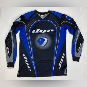 VINTAGE Dye Paintball Jersey Men Medium Black Blue Long Sleeve